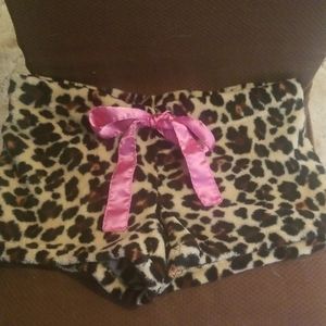Fuzzy cheetah shorts